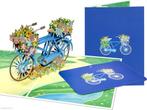 Schitterende Blauwe Fiets versierd met Bloemen pop-up kaa..., Verzenden, Nieuw