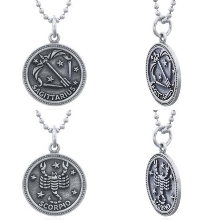 Echt zilveren ronde sterrenbeeld kettinghanger, Sieraden, Tassen en Uiterlijk, Kettinghangers, Nieuw, Verzenden