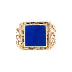 Gouden vintage zegelring met lapis lazuli 18 kt, Ophalen of Verzenden, Nieuw