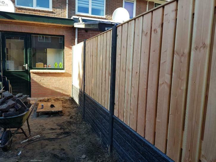 speciale aanbieding schuttingen al vanaf  92,- p/m, Tuin en Terras, Schuttingen, 6 meter of meer, Nieuw, Hout, 1 tot 2 meter