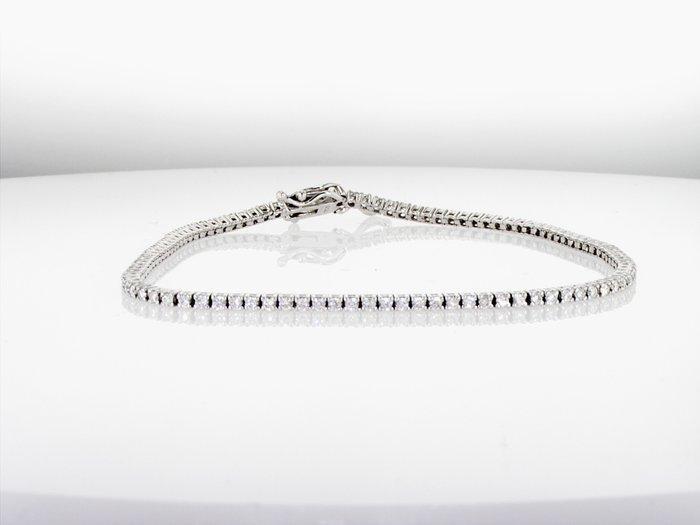 Tennis armband - 18 karaat Witgoud - 1.40ct. tw. Diamant, Sieraden, Tassen en Uiterlijk, Antieke sieraden