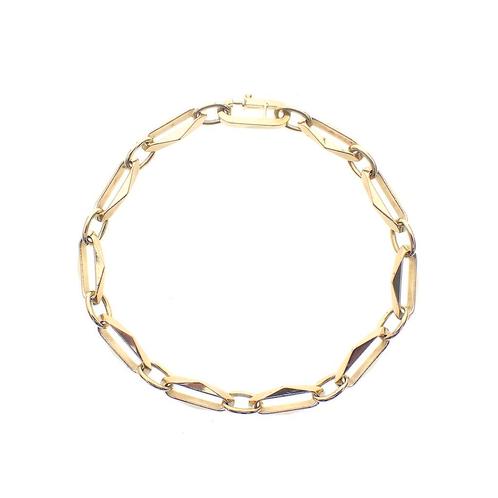 Gouden closed for ever schakel armband | 21 cm, Sieraden, Tassen en Uiterlijk, Armbanden, Overige kleuren, Gebruikt, Goud, Ophalen of Verzenden