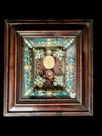 Reliekhouder - Hout, Glas, Papier, Was - 1750-1800 -