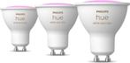 Philips Hue Spot - wit en gekleurd licht - 3 pack - GU10, Huis en Inrichting, Verzenden, Zo goed als nieuw