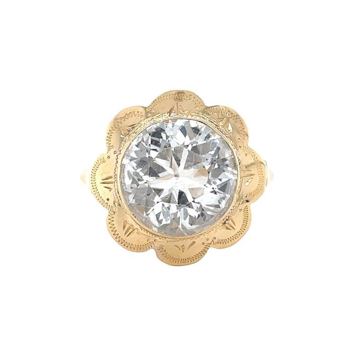 Gouden vintage ring met topaas 14 kt, Sieraden, Tassen en Uiterlijk, Ringen, Nieuw, Ophalen of Verzenden