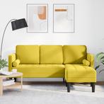 vidaXL L-vormige Bank Geel 173x131x67 cm Velvet, Huis en Inrichting, Verzenden, Nieuw, Stof, Minder dan 150 cm