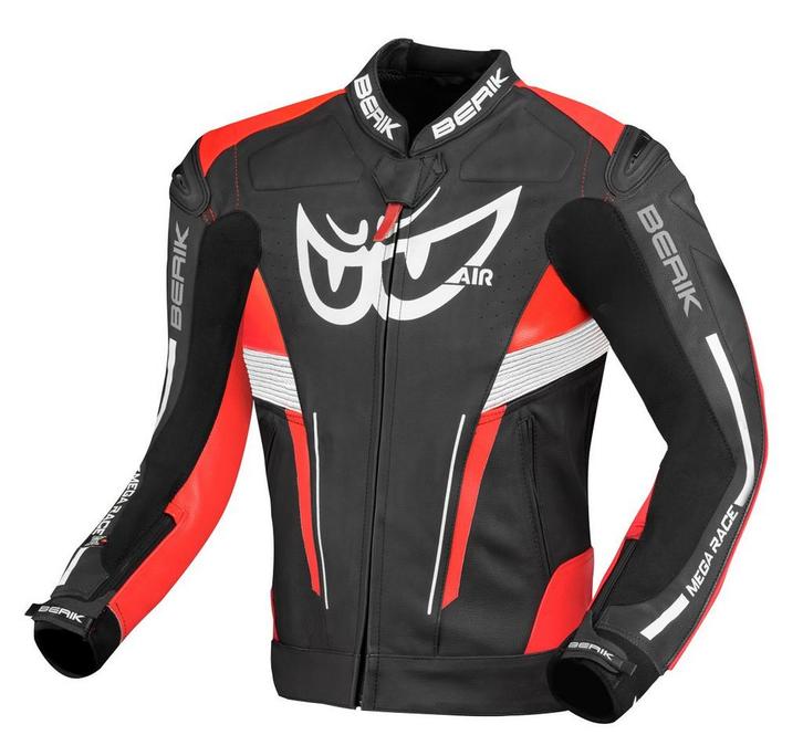 Berik Air-B Zwart Rood Leren Motorjas, Motoren, Kleding | Motorkleding, Heren, Nieuw met kaartje, Jas | leer, Verzenden