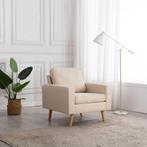 vidaXL Fauteuil stof crème, Huis en Inrichting, Fauteuils, Verzenden, Nieuw
