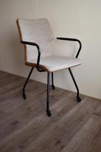 1 leuke stoel bureaustoel met armleuningen en skatewieltjes, Huis en Inrichting, Stoelen, Nieuw, Stof, Industrieel modern vlot