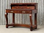 Bonheur du jour - Mahogany and walnut - Rood goudleder inleg