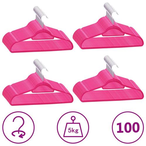 vidaXL 100-delige Kledinghangerset anti-slip fluweel roze, Kleding | Dames, Kledinghangers, Nieuw, Verzenden