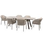 Florence Manolo dining tuinset 240x103xH75 cm  7 delig, Ophalen of Verzenden, Nieuw
