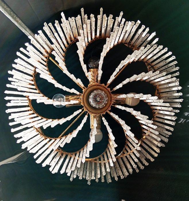 Plafondlamp - Messing, Kristal - Italiaanse kroonluchter, Antiek en Kunst, Curiosa en Brocante