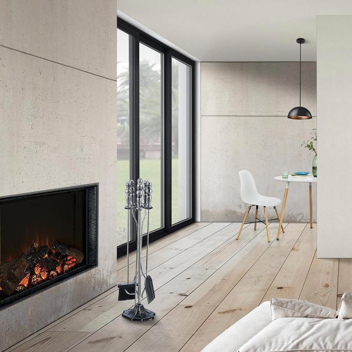 [en.casa] Hardset 5-delig Dovre 80x17,5 cm met gereedschap z, Tuin en Terras, Haardhout, Verzenden