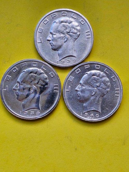 België. 3 x 50 Fr 1939-1940 + 5 ECU 1987 (Zonder, Postzegels en Munten, Munten | Nederland