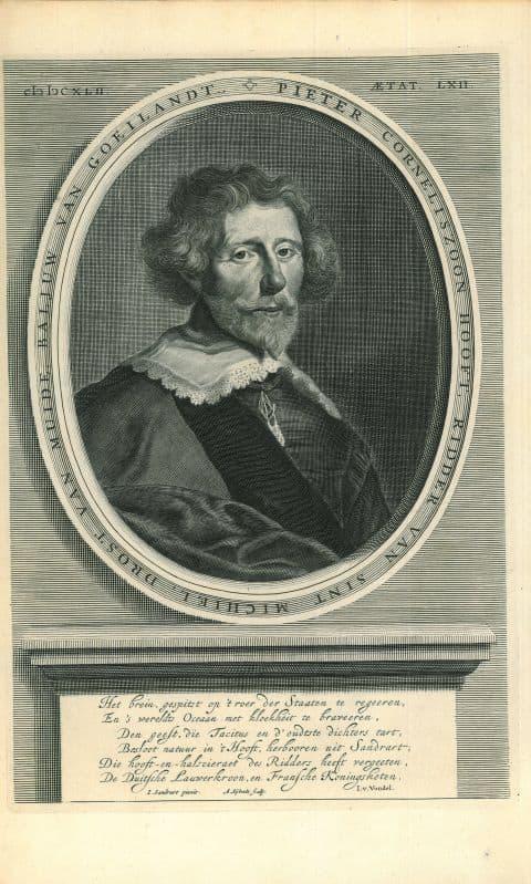 Portrait of Pieter Corneliszoon Hooft, Antiek en Kunst, Kunst | Etsen en Gravures