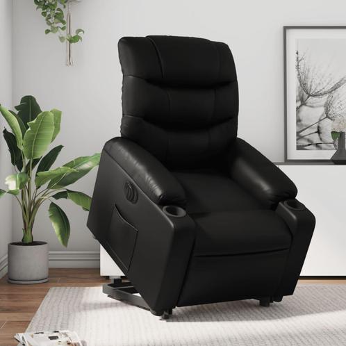 vidaXL Sta-op-stoel elektrisch kunstleer zwart, Huis en Inrichting, Fauteuils, Nieuw, Verzenden