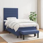 vidaXL Boxspring met matras stof blauw 90x190 cm, 90 cm, Eenpersoons, Nieuw, 190 cm of minder