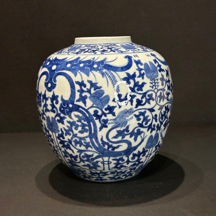 Vaas - Porselein - China - Qing Dynastie (1644-1911) - Blauw, Antiek en Kunst, Antiek | Overige Antiek