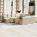 vidaXL 13-delige Loungeset met kussens poly rattan beige, Tuin en Terras, Tuinsets en Loungesets, Verzenden, Nieuw, Rotan, Loungeset