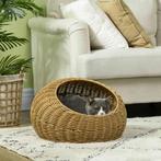 TRUUSK Rieten Kattenmand Kattenhuis Met Kussen Voor Katten T, Verzenden, Nieuw