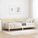 vidaXL Hoekbedframe Crème 100 x 200 cm Stof, Verzenden, Nieuw, Crème, Stof