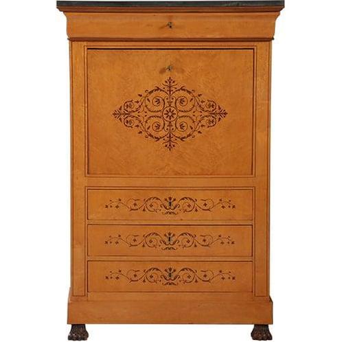 Blonde secretaire abattant of klep secretaire met geheime va, Antiek en Kunst, Antiek | Kantoor en Zakelijk, Ophalen of Verzenden