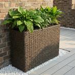 Rattan plantenbak 3-in-1 - donkerbruin - 70 x 24 x 60 cm, Tuin en Terras, Verzenden, Nieuw