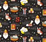 Inpakpapier Sinterklaas Sint Lyrics Goud - Breedte 50 cm - m, Diversen, Sinterklaas, Ophalen of Verzenden, Nieuw