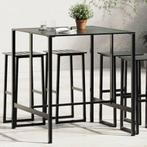vidaXL Bartafel 100x100x110 cm gepoedercoat staal zwart, Verzenden, Nieuw, Metaal