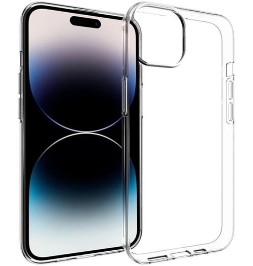Silicone Hoes - Apple iPhone 15 Pro Max - Transparant, Telecommunicatie, Mobiele telefoons | Hoesjes en Frontjes | Overige merken
