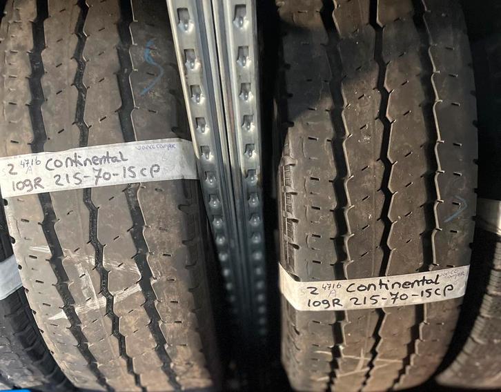 2x215-70-15C Continental Zomer 2x6m €50 Per Band 215 70 15C, Auto-onderdelen, Banden en Velgen, 15 inch, Zomerbanden, 215 mm, Bestelwagen