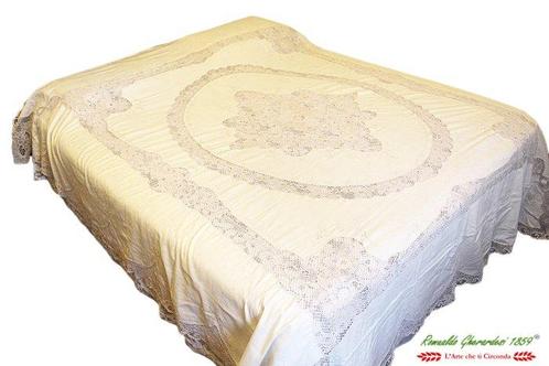 merletto di Burano su tela 100% Lino grande misura -, Antiek en Kunst, Antiek | Kleden en Textiel