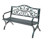 Tuinbank Utav 127x53x79 cm donkergrijs met groene patina cas, Verzenden, Nieuw