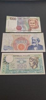 Italië. - 500 + 2 x 1000 Lire - inclusa tripla AA...A e