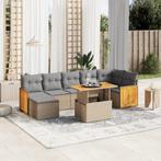 vidaXL 8-delige Loungeset met kussens poly rattan beige, Tuin en Terras, Tuinsets en Loungesets, Verzenden, Nieuw, Rotan, Loungeset