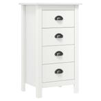 vidaXL Dressoir Hill 46x35x80 cm massief grenenhout wit, Huis en Inrichting, Kasten | Dressoirs, Minder dan 50 cm, Verzenden, Nieuw