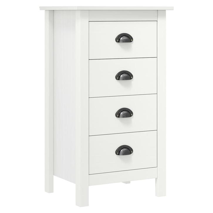 vidaXL Dressoir Hill 46x35x80 cm massief grenenhout wit, Huis en Inrichting, Kasten | Dressoirs, 25 tot 50 cm, Nieuw, Minder dan 50 cm