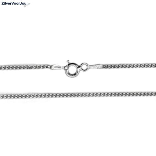 Zilveren gourmet ketting rhodium 40 cm 1.7 mm, Sieraden, Tassen en Uiterlijk, Kettingen, Nieuw, Verzenden