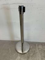 Afzetpaal Afzetband zilverkleurig met trekband 200 cm Horeca, Ophalen of Verzenden