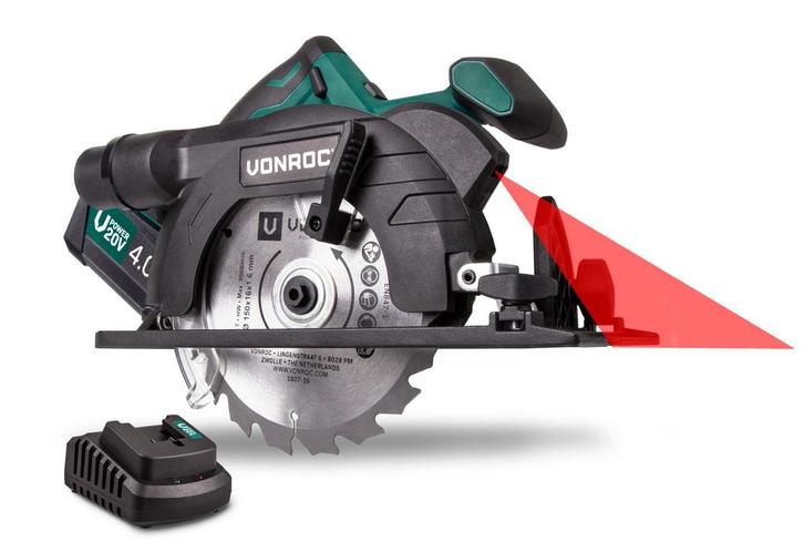 Accu cirkelzaag 20V - 150mm - 4.0Ah| Incl. accu en snellader, Doe-het-zelf en Verbouw, Gereedschap | Zaagmachines, Nieuw, Verzenden