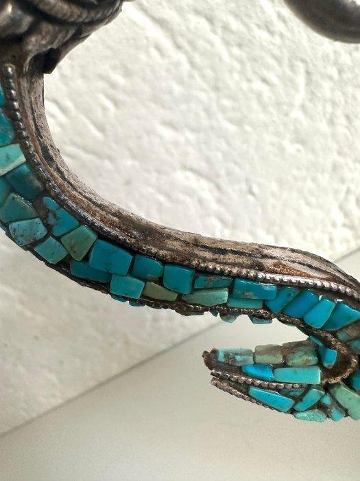 Steen, Laag halt zilver - Mongolië - 20e eeuw, Antiek en Kunst, Antiek | Overige Antiek