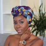 Afrikaanse hoofddoek / headwrap - Paarse tangle, Kleding | Dames, Hoeden en Petten, Ophalen of Verzenden, Nieuw