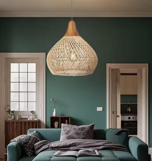 Vintage Boho Rotan Hanglamp – Handgeweven E27 Lamp, Huis en Inrichting, Lampen | Hanglampen, Nieuw, Verzenden