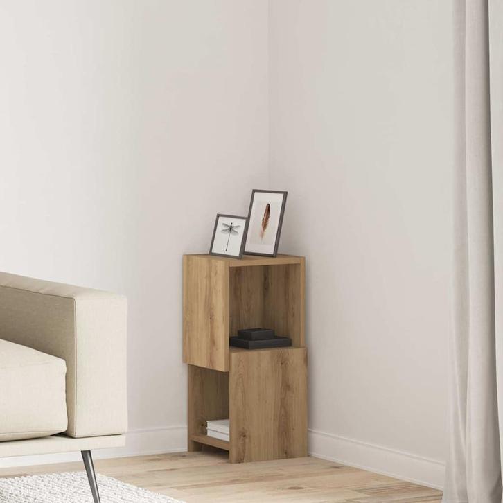 vidaXL Hoekkast Artisan Eiken 25,5x25x55cm Bewerkt hout, Huis en Inrichting, Kasten | Overige, Nieuw, Verzenden