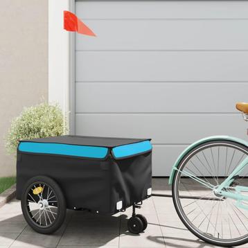 Fietstrailer 45 kg ijzer zwart en blauw (Auto-Fiets)