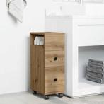 vidaXL Badkamerkast smal met wielen bewerkt hout artisanaal, Huis en Inrichting, Kasten | Overige, Verzenden, Nieuw