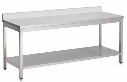 RVS Werktafel met spatrand 200(b)x85(h)x70(d) cm, Zakelijke goederen, Horeca | Meubilair en Inrichting, Verzenden