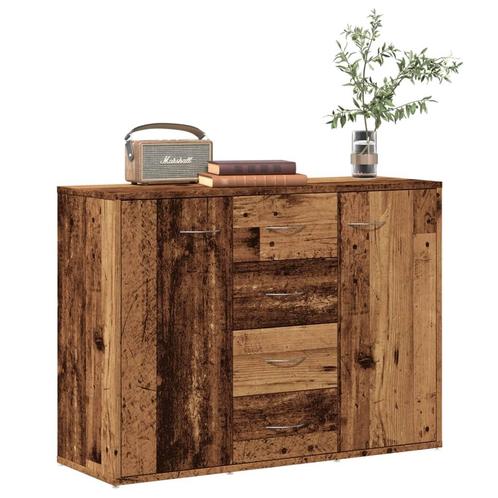 vidaXL Dressoir 88x30x64 cm bewerkt hout oud houtkleurig, Huis en Inrichting, Kasten | Dressoirs, Nieuw, Overige houtsoorten, Verzenden