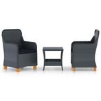 vidaXL 3-delige Loungeset met kussens poly rattan, 3 zitplaatsen, Nieuw, Loungeset, Verzenden